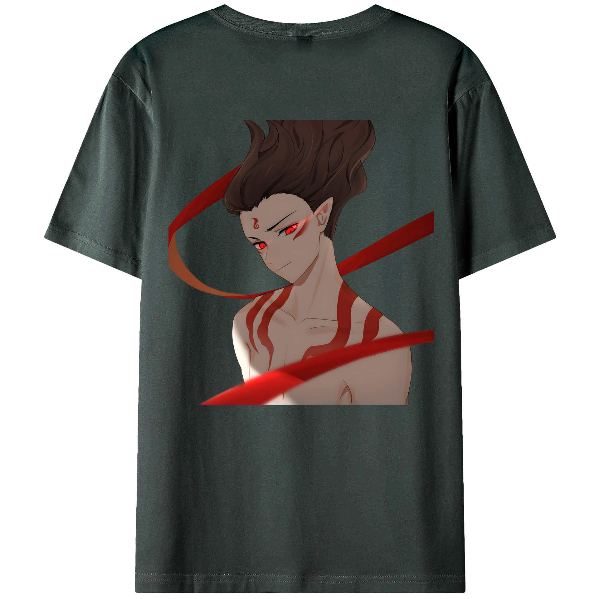 （画像用） Ne Zha 2 ナタ 魔童の大暴れ 綿100％ メンズ半袖Tシャツ（バックプリント） 通気性